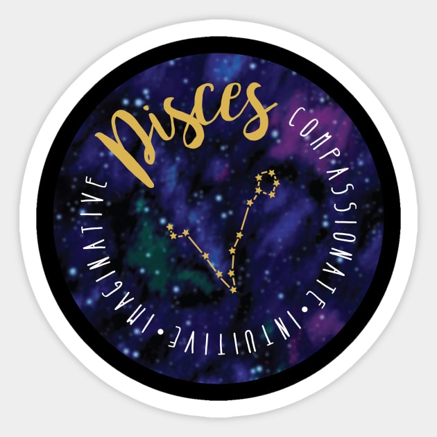 Pisces Zodiac Sticker by CreativeHermitCo